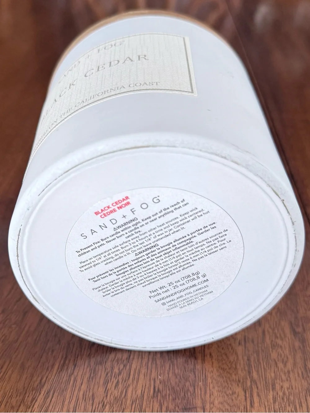 Sand + Fog Black Cedar 25 oz Candle Home Fragrance